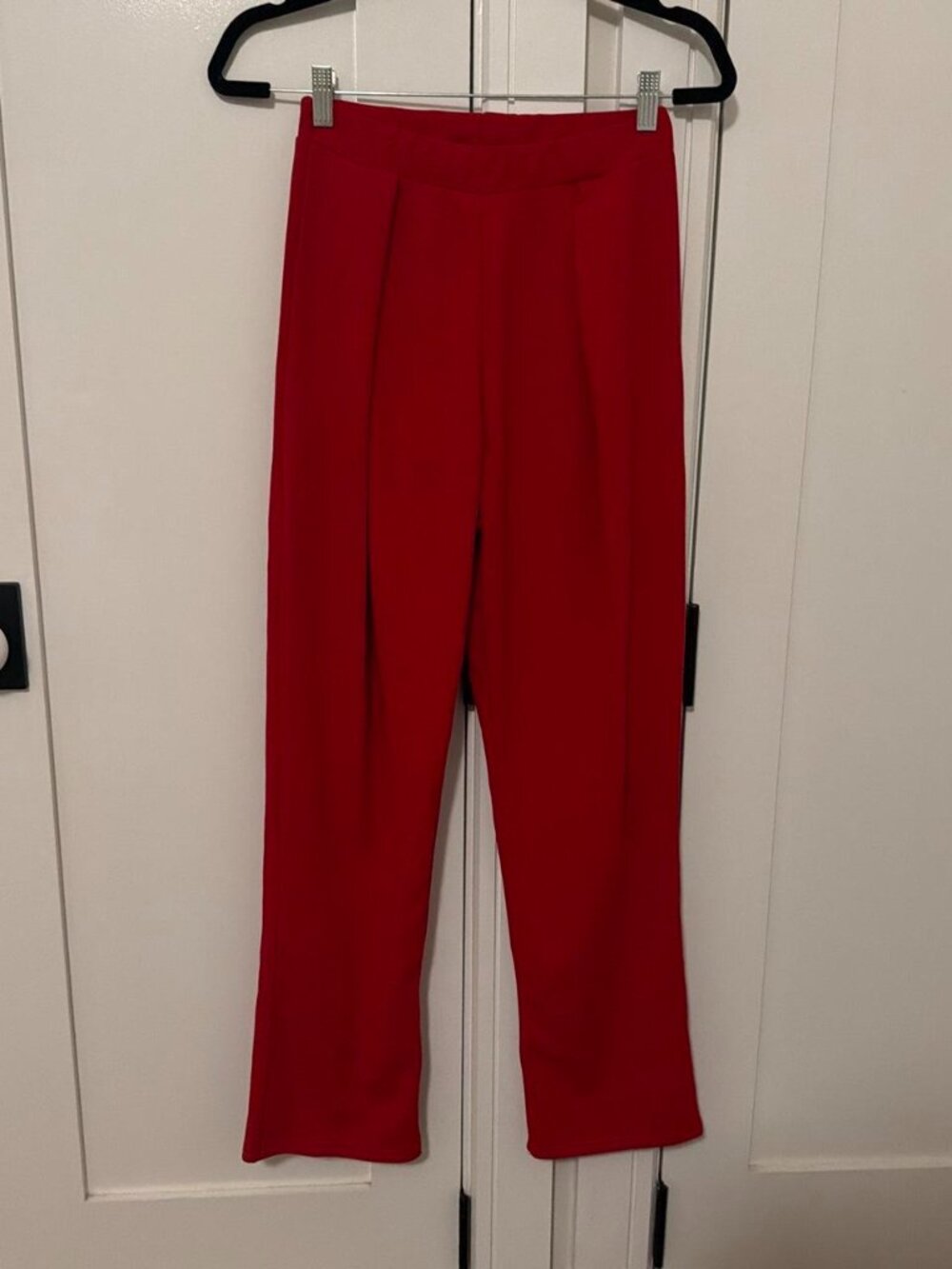 PrettyLittleThing red high-waisted pants